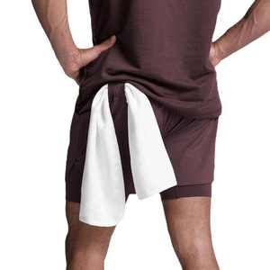 Shorts de course décontractés 2-en-1 pour hommes, shorts de compression d'entraînement de 5 pouces avec taille élastique, en Spandex/Polyester anti-plis - Product Image 2