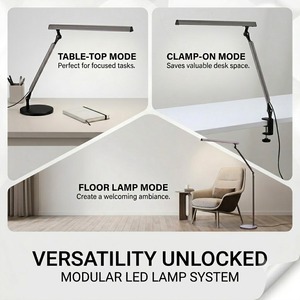 Lampe de bureau LED, bras articulé simple, 3 niveaux de luminosité, graphite, DEXLIGHT TAIWAN - Product Image 5