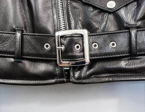 Chaqueta Acolchada de Poliéster para Hombre, Cierre de Cremallera, Cuello Alto, Cintura Ajustada con Cinturón, Diseño Sólido Lavado, Color Negro, Resistente al Viento, para Otoño e Invierno - Product Image 6