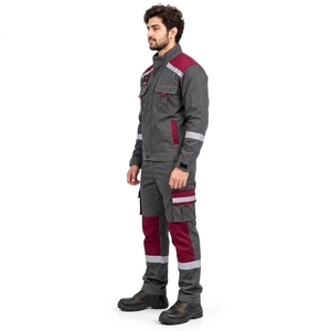 Uniforme de Seguridad Industrial, Conjunto de Ropa de Trabajo con Cinta Reflectante, Material de Poliéster Duradero, Ajuste Cómodo, Ropa de Construcción OEM - Product Image 5