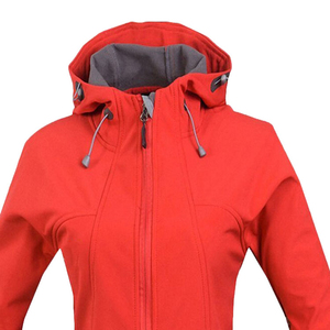 Women's High Quality Premium Red Hooded Fleece <b>Jacket</b> Full Sleeve Windproof Zipper Closure Autumn Wear Quick Dry - Product Image 6