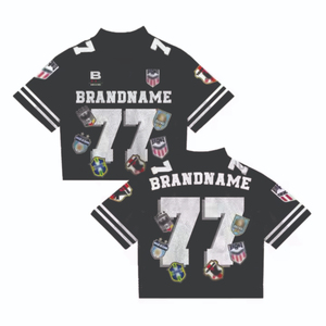 Retro Jersey Mesh Boxy Custom Jersey T-shirt Men Mesh Polyester Loose Fit Boxy Cropped <b>Football</b> Sports T Shirt DTG <b>Print</b> - Product Image 2