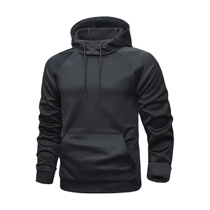 Sweat-shirt à capuche jaune pour homme, manches raglan, en polaire, décontracté, avec poches, coupe classique, pour l'automne, tricoté, couleur unie - Product Image 3