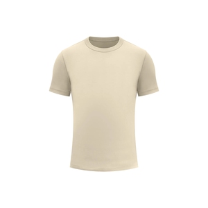 T-shirt en coton uni beige à col rond coupe classique pour homme, basique décontracté à manches courtes, vente en gros, t-shirt vierge - Product Image 6