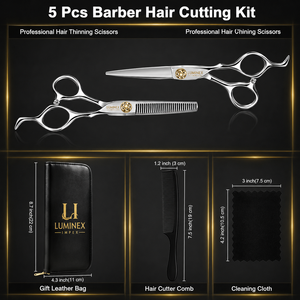 NYBL-55 5.5inch Straight <b>Left</b>-<b>handed</b> <b>Scissors</b> JAPAN 440C Sharp 58-59HRC Hardness Stainless Steel Handle Barber Shears Hair 28 - Product Image 2
