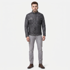 Fully Customized Design Genuine Leather <b>Jacket</b> Vintage Style Breathable <b>Winter</b> Collection Men's ODM Supply - Product Image 1
