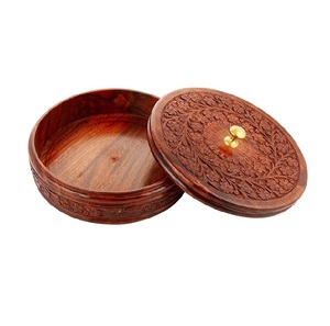 Wooden Chapati <b>Box</b> <b>Decorative</b> Bread Presentation Organizer Created to Complement Refined Dining Spaces and Home Decor - Product Image 1