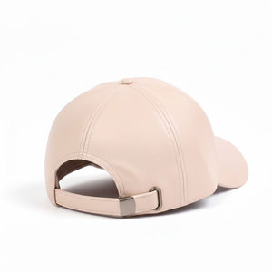 Elegante Gorra de Béisbol de Cuero PU Beige para Hombre y Mujer, Visera Curva Ajustable, Gorro Casual de Moda, Ropa Urbana, Gorro para Exteriores, Venta al por Mayor - Product Image 3