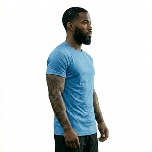 High Quality 280 Gsm Heavy <b>Mens</b> Oversized Drop Shoulder Boxy Fit Tshirt Custom Printing 100% Cotton Mock Neck Blank t Shirt - Product Image 3