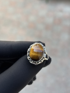 <b>Tiger</b> <b>Eye</b> Gemstone Natural Gemstone Handmade <b>Ring</b> Simple Solid 925 Sterling Silver Jewelry Sterling Silver 925 Stamped <b>Ring</b> - Product Image 4