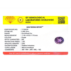 Loose 4.95 Carat Oval Cut Amethyst Gemstone for Fine Jewelry 6mm - Product Image 4
