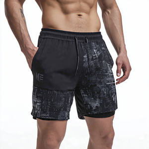 Pantalones Cortos Deportivos de Doble Capa con Cordón Ajustable en la Cintura para Hombre, Ropa de Gimnasio y Fitness, Pantalones Cortos 2 en 1 para Hombre, 100% Poliéster, Pantalones Cortos Deportivos de Doble Capa - Product Image 6