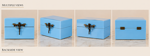 Luxury Turquoise Mirror <b>Glass</b> Decorative Storage Box Set Dragonfly <b>Knob</b> Premium Jewelry Vanity Organizer Boxes Home Decor - Product Image 2