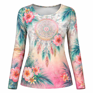Chemises à manches longues personnalisées en sublimation pour femmes - Fournisseur direct d'usine avec service OEM - Product Image 1