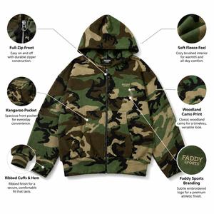 Sudadera con capucha de camuflaje al por mayor para hombre, estilo urbano, oversize, de forro polar grueso, chaqueta de camuflaje con logo personalizado, sudadera con cremallera completa - Product Image 5