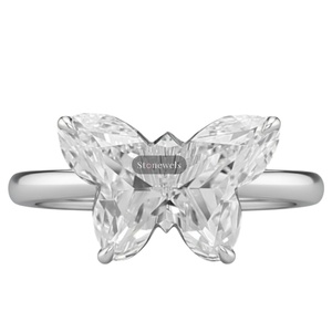 Ideas de regalos de Navidad originales, anillo de diamantes personalizado único con corte de mariposa para mamá, papá, esposa, marido, joyería por menos de 500 para 2025 - Product Image 1