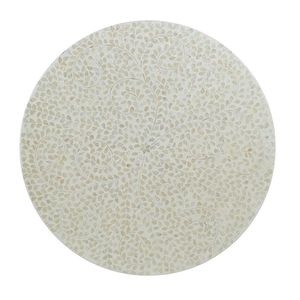 Tavolino da Caffè Cream Capiz '35x35x16' con Base a Piedistallo Dorato Design Unico - Product Image 6