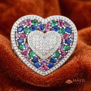 925 Sterling <b>Silver</b> Baguette Cut Multicolor Moissanite Luxury Hip Hop Engagement <b>Statement</b> <b>Ring</b> for Men's Wedding Gift - Product Image 4