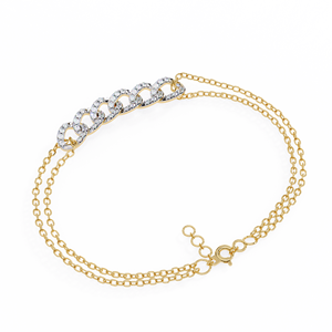 Pulsera Minimalista de Oro Sólido de 14k con Diamantes Cultivados en Laboratorio, Corte Brillante Redondo, Estilo Cubano, Joyería Fina para Mujer - Product Image 1