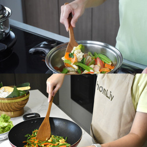 OEM Durable Natural Teak Wood Food Grade No Varnish Cooking Spatula - Product Image 4