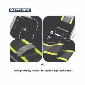 Gilet de sécurité personnalisé pour hommes, léger, haute visibilité, réfléchissant, gilet de sécurité premium, vêtements de travail, gilet de sécurité, fournisseur OEM - Product Image 6