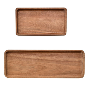 Plats de service rectangulaires modernes en bois, longs et durables, pour la maison ou les mariages, design solide pour usage en restaurant - Product Image 2
