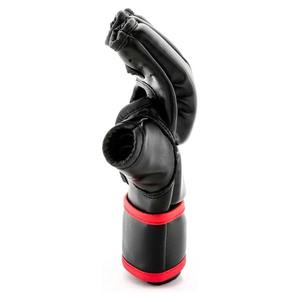 MMA <b>Gloves</b> Half Finger <b>Black</b> Red Wrist Support Adjustable Velcro Strap Unisex Adult Martial Arts Sparring Training Equipment - Product Image 2