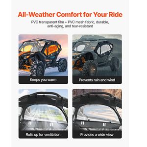 Copertura Morbida per Cabina Anteriore con Cerniera Antivento e Porte Superiori Compatibile con Can-Am Maverick X3 2017-2025 2 Posti - Versione Migliorata con Zip - Product Image 3