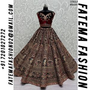 Ropa de boda y fiesta de calidad, trabajo de bordado pesado Lehenga Choli para damas de proveedor indio por Fatema Fashion - Product Image 2