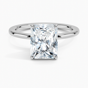 แหวน BOJ รุ่น 042 ทรง Radiant Cut เงินแท้ 925 Audrey Perfect Fit Solitaire แหวนเพชรเม็ดเดี่ยว 2 กะรัต สี D ความสะอาด VVS1 มอยส์ซาไนต์ รับรองโดย GRA ราคาประหยัด - Product Image 1