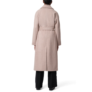Customized Quality Wool <b>Women's</b> Spring Plus Size Casual Long Overcoat with <b>Belt</b> Closure and Anti-shrink Feature - Product Image 5