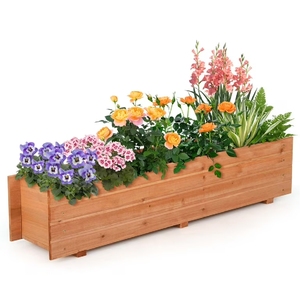 Jardinera de Madera para Exterior, Tipo Caja, Rectangular, de Madera Maciza, Maceta Elevada para Jardín - Product Image 4