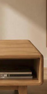 Mid Century Modern Farmhouse <b>Coffee</b> <b>Table</b> with Storage <b>Walnut</b> Wood Living Room Furniture Fluted Design - Product Image 2