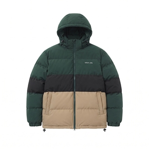 Chaqueta Acolchada con Capucha para Hombre Hawk Eye, Diseño Color Block, Cortavientos, Abrigo de Invierno, Corte Regular, Relleno de Poliéster - Product Image 5