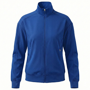 Custom Women's Professional <b>Mock</b> <b>Neck</b> Scrub Jacket Pockets Performance Fit Healthcare Uniforms Lightweight Warm Up Scrub Jackets - Product Image 2