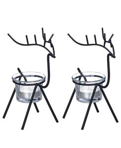 Reindeer Shape Iron <b>Tea</b> Light Holder for Christmas Home Decoration Heat Resistant Candle <b>Stand</b> Set of 2 - Product Image 1