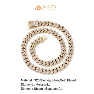 สร้อยคอโมอิสซาไนต์ชุบทอง 18K แบบ Cuban Link ดีไซน์ทันสมัยสำหรับผู้หญิงและผู้ชาย สไตล์นิวยอร์ก สร้อยคอแฟชั่นแบบโซ่เส้นเล็ก - Product Image 6