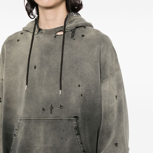 เสื้อฮู้ดดี้ผู้ชายขายดีที่สุด ผ้าคอตตอนหนานุ่ม สไตล์วินเทจฟอกสีแบบย้อนยุค พร้อมเอฟเฟกต์ซันเฟด - Product Image 5