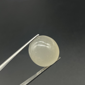 Cabochon de pierre de lune blanc laiteux, forme ronde, 18,40 carats, pierre précieuse pour la fabrication de bijoux - Product Image 2