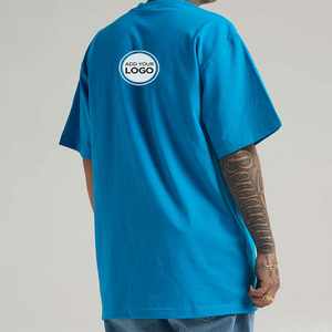 เสื้อยืดทำงานแบบหนาพิเศษ พิมพ์โลโก้ได้ ผ้าฝ้าย 100% เนื้อหนา ทรงหลวม เสื้อยืดผู้ชายแบบเรียบ - Product Image 1