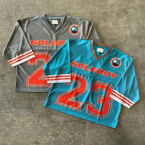 Maillots de football américain imprimés à manches courtes, légers, de qualité supérieure, confortables, à séchage rapide et respirants, en vente - Product Image 1