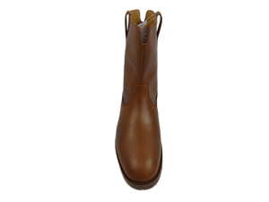 Botas Chelsea de caña baja con punta redonda, sin cordones, parte superior de cuero genuino, suela de goma, entresuela EVA antideslizante, color sólido - Product Image 1