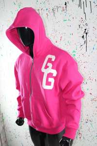 Sweat-shirts à capuche en coton 100% avec fermeture éclair GG PINK COLOR pour hommes, hiver - Product Image 3