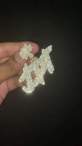 Pendentif personnalisé avec nom JPT en or massif 10K, 14K, argent 925, or rose, diamant de laboratoire, entièrement serti de diamants, bijoux de style hip-hop. - Product Image 5