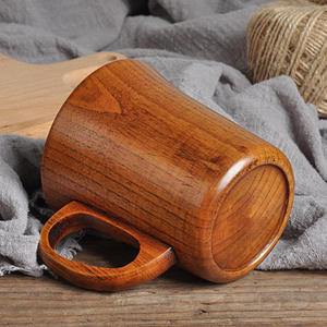 Tazas y Platillos de Té de Madera Marrón Hechos a Mano de Alta Calidad, Ecológicos y de Lujo, con Logotipo Personalizado, 200 ml, Regalos Empresariales - Product Image 3
