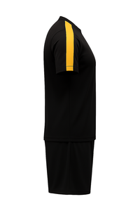Ensemble de maillot de football à manches courtes pour hommes, noir et or, col rond, en polyester anti-humidité, vêtements de sport pour toutes les saisons - Product Image 4