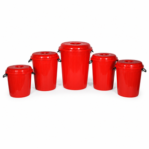 Fût en plastique bleu de 25 L en PP de qualité alimentaire, hermétique, multi-usages, style industriel, facile à nettoyer, avec couvercle sécurisé, recyclable, pour usine - Product Image 2