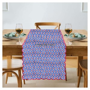 Handmade Cotton Bohemian Woven Printed Floral Pattern 13x72 Inches Multicolor Eco-Friendly Durable Reusable <b>Table</b> <b>Runner</b> - Product Image 3