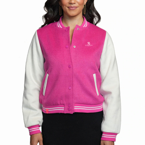 <b>Womens</b> Satin Varsity Jacket Embroidery Custom Logo Letterman Baseball Bomber <b>Coat</b> for Casual Wear 2026 - Product Image 1