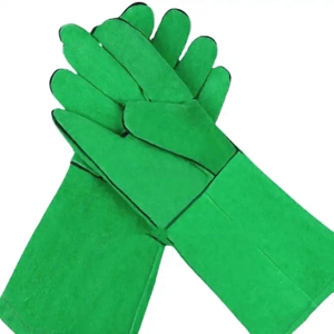 Gants en cuir de vachette fendu pour la protection des mains, vêtements de sécurité réfléchissants, anti-chaleur, anti-étincelles, gants de travail industriels pour la lutte contre les incendies - Product Image 4